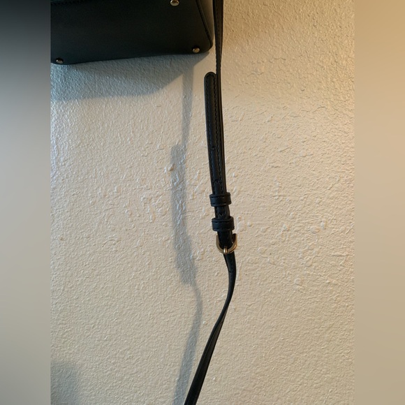 Calvin Klein Black Ashley Black Mini Satchel Purse Hand Bag Duffel Embossed Logo - Picture 6 of 10